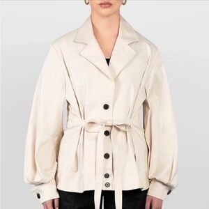 Laura Aparicio Drill Bomber Jacket, Sz Small